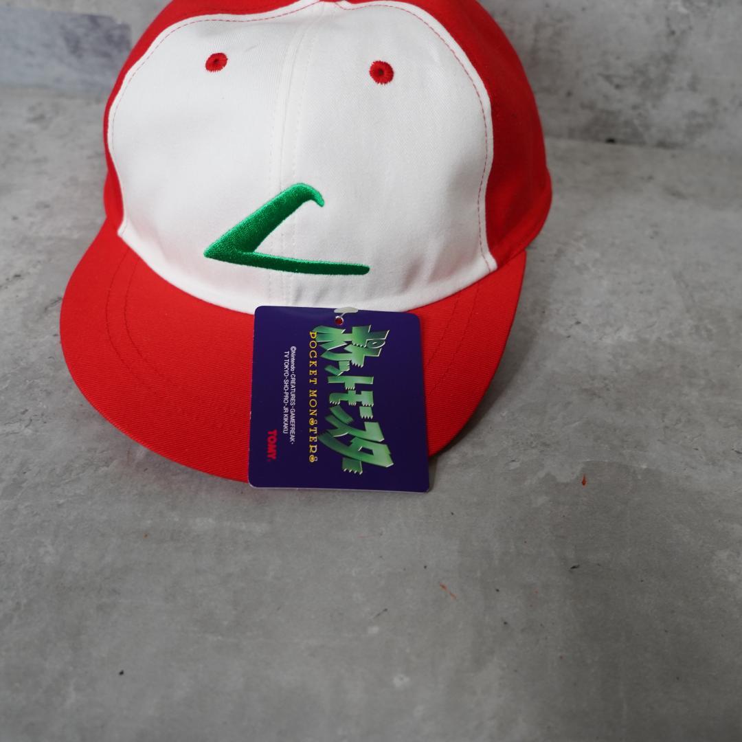 90's TOMY ポケモン サトシ キャップ 赤白 デッドストック