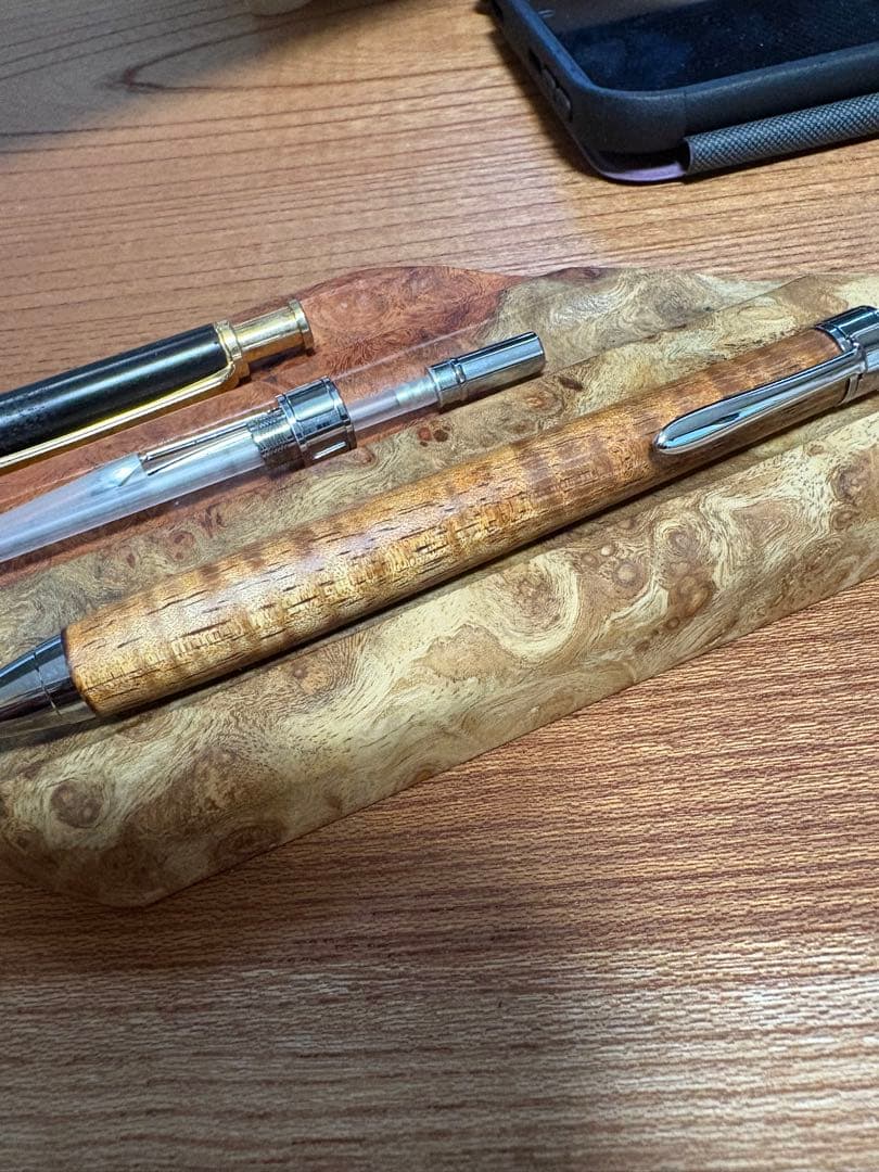 557特上 ハワイアンカーリーコア 木軸シャーペン ボールペン