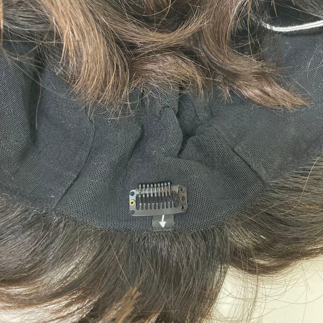 g514-28 フルウイッグ　ウィッグ　人毛ミックス　MIX 軽量　未使用