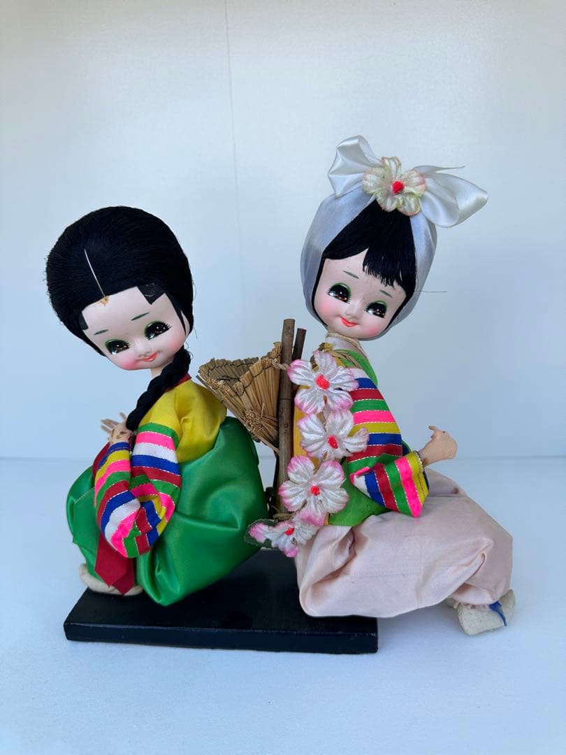 市松人形 青色と赤色のセット