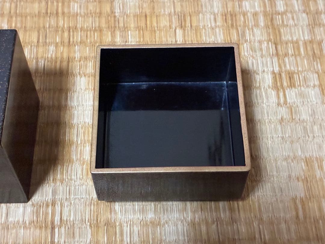 漆器 金箔 松と紅葉 蒔絵 梨地 小箱 小物入れ 時代物