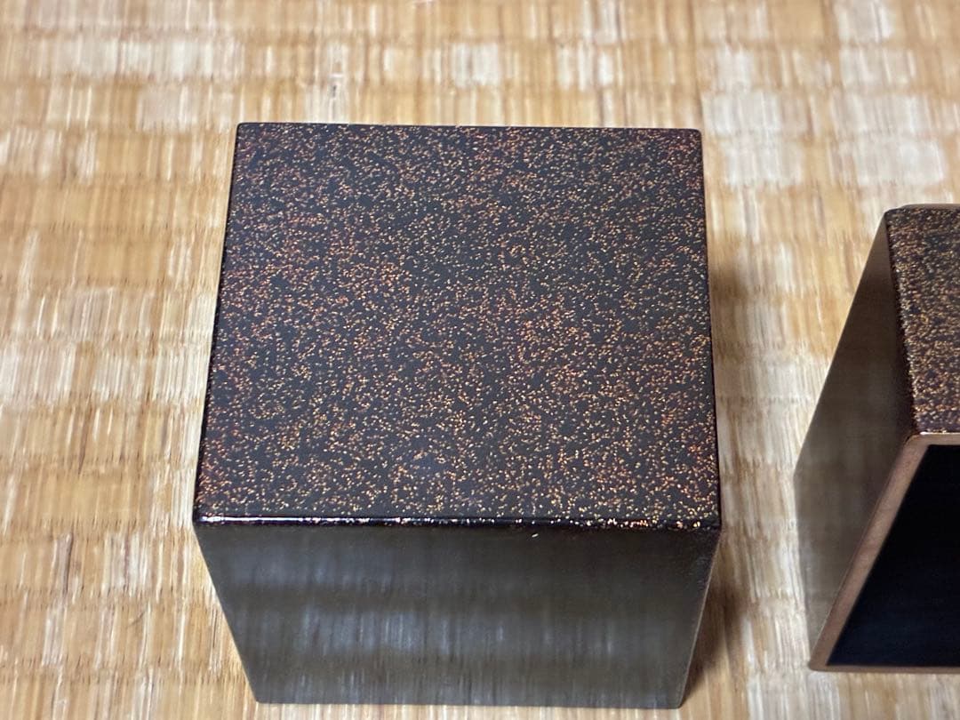 漆器 金箔 松と紅葉 蒔絵 梨地 小箱 小物入れ 時代物