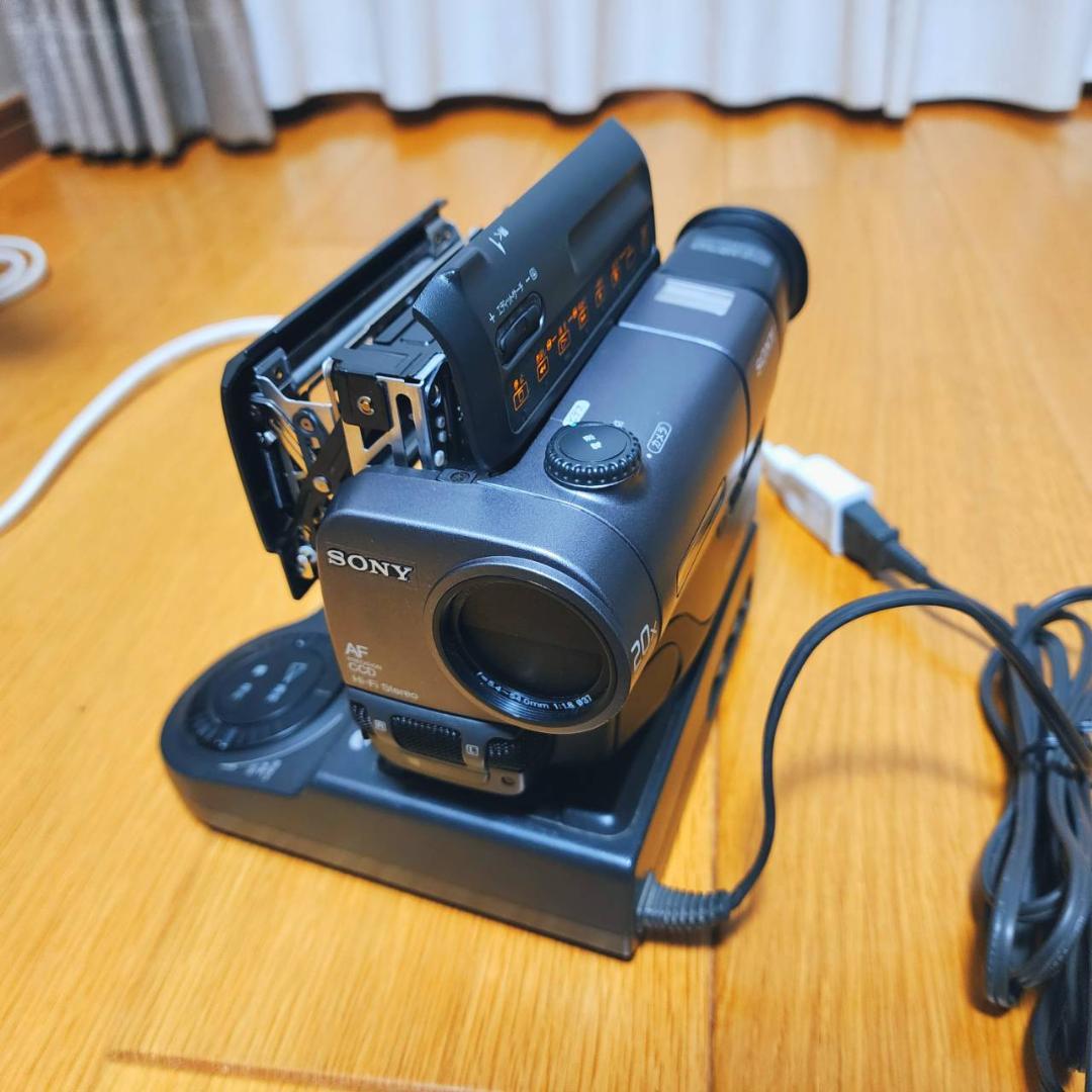 【動作確認済】高画質 SONY Hi8 8ミリ ビデオカメラ ステーションセット