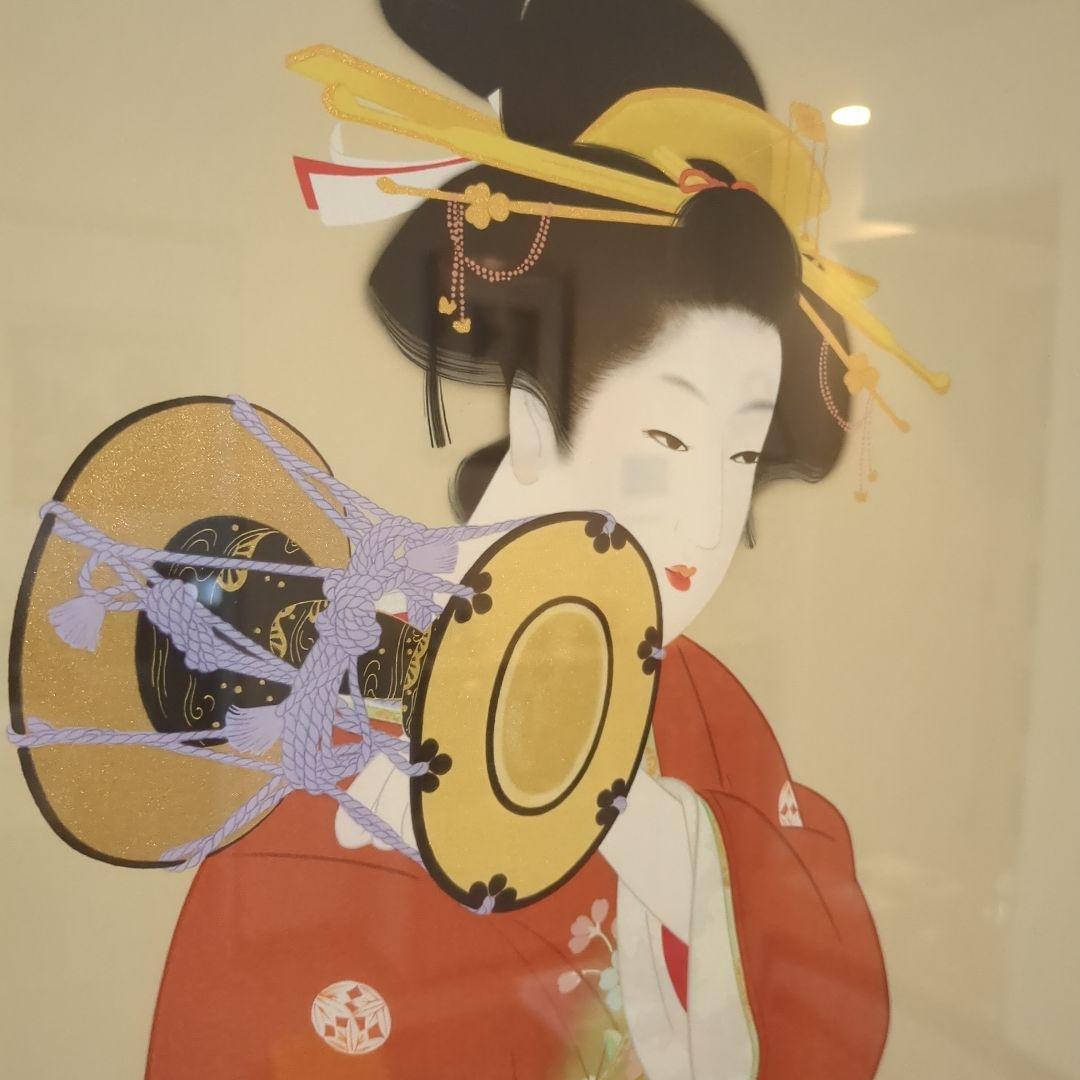 鼓の音上村松園最高品質シルクスクリーン