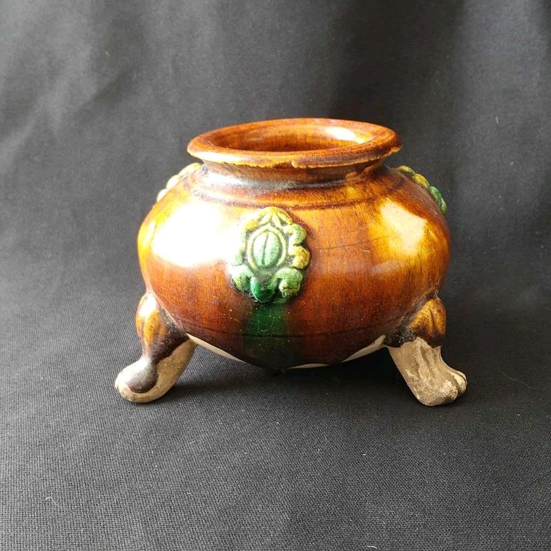 中国 唐時代 唐三彩 美術館級 発掘品 貴重 骨董 茶道具