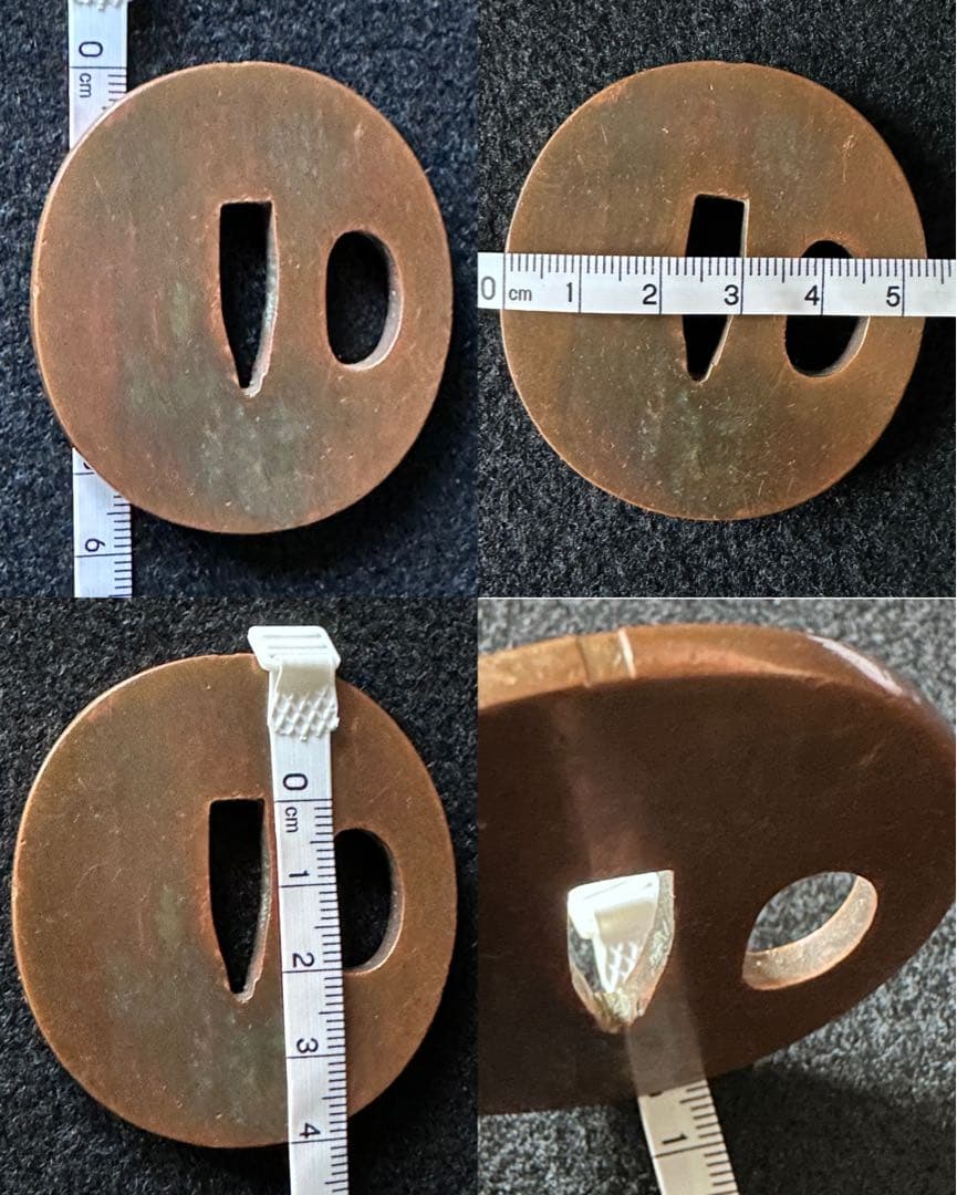 時代武具　鍔 鉄地銅地鍔四点セット　江戸時代　鐔