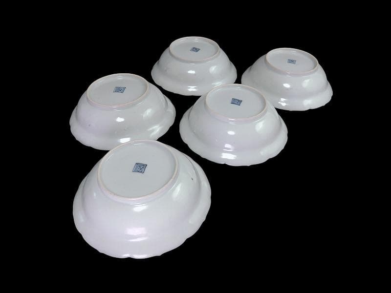 古伊万里 染付 墨弾 桜花に波 楼閣山水図 膾皿 5客 A634AS-CVz - メルカリ