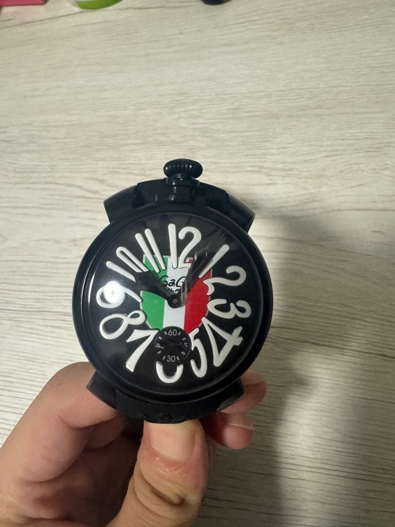 GaGa Milano ブラックラバーベルト　手巻き式