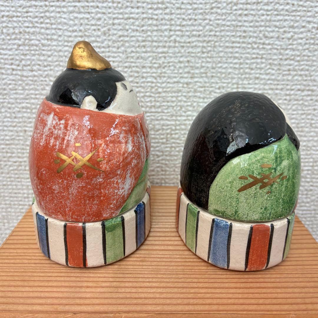 醍醐窯 島荷平 楽焼 雛形香合 蓋もの おひな様 珍味入れ