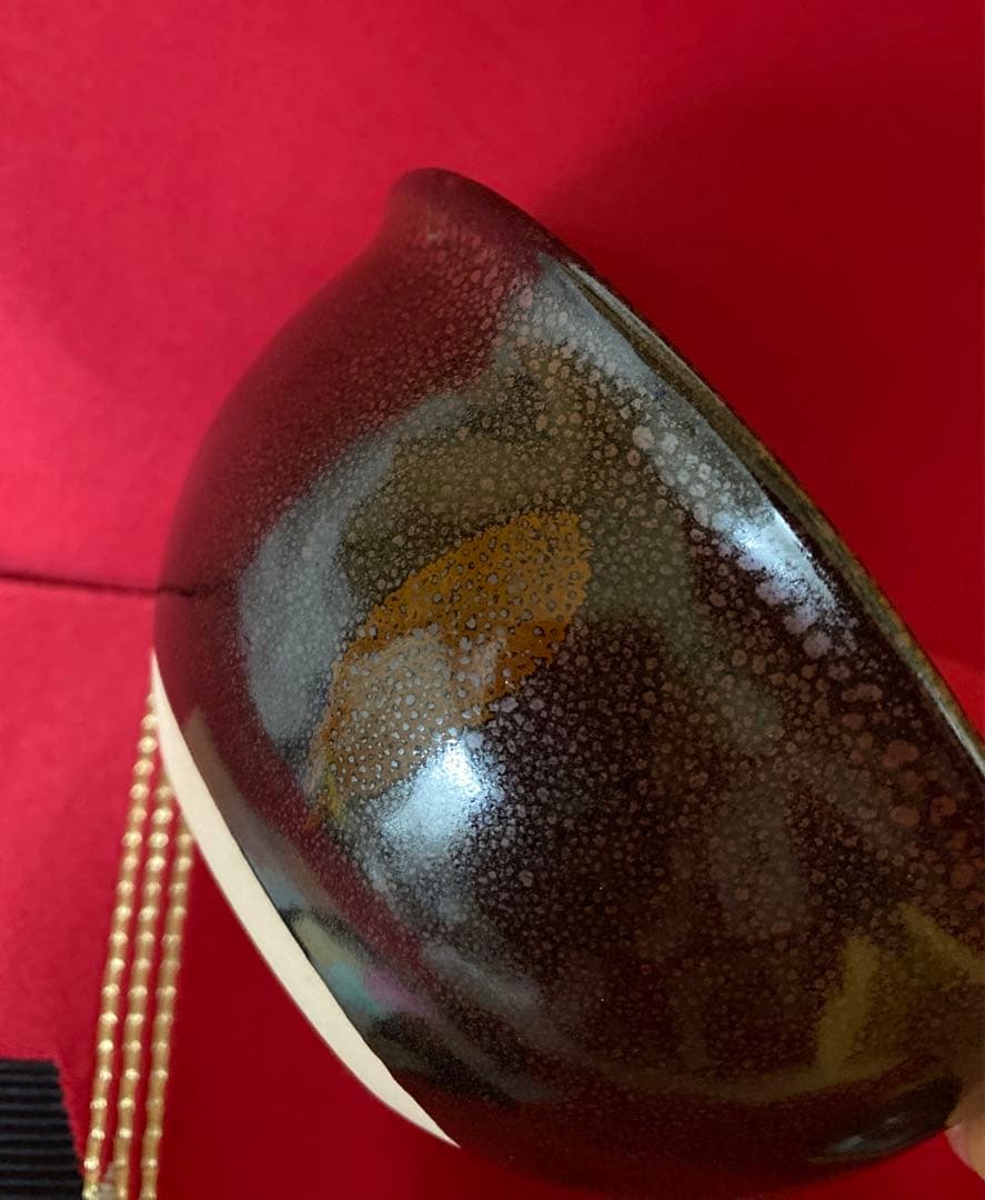 工芸品　安田全広　鹿深窯　天目名家　油滴天目　蓋付茶碗　蓋付小鉢　箱付