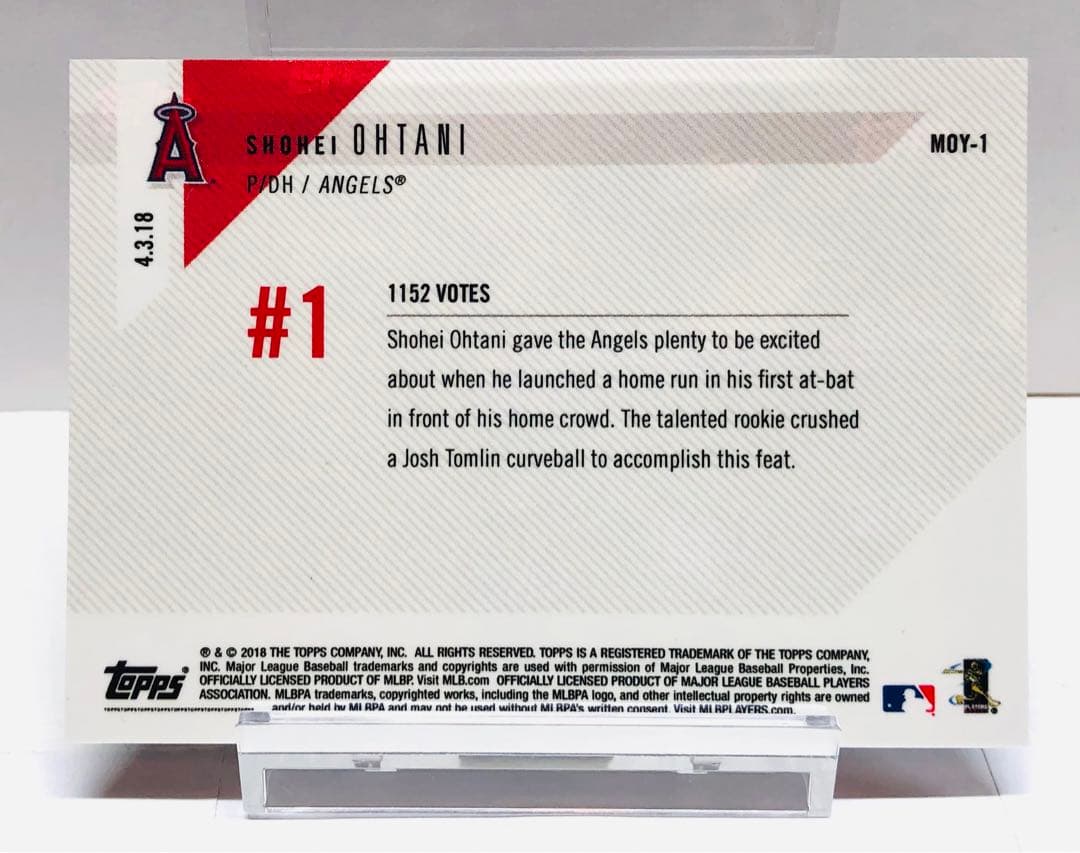 大谷翔平 2018 Topps Now moy-1 メジャー初ホームラン！