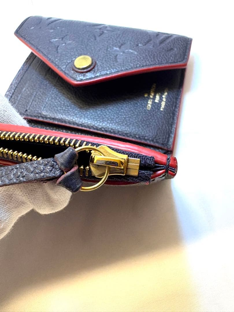 ルイヴィトンモノグラムアンプラント ポルトフォイユ ゾエ 三つ折り財布 RFID