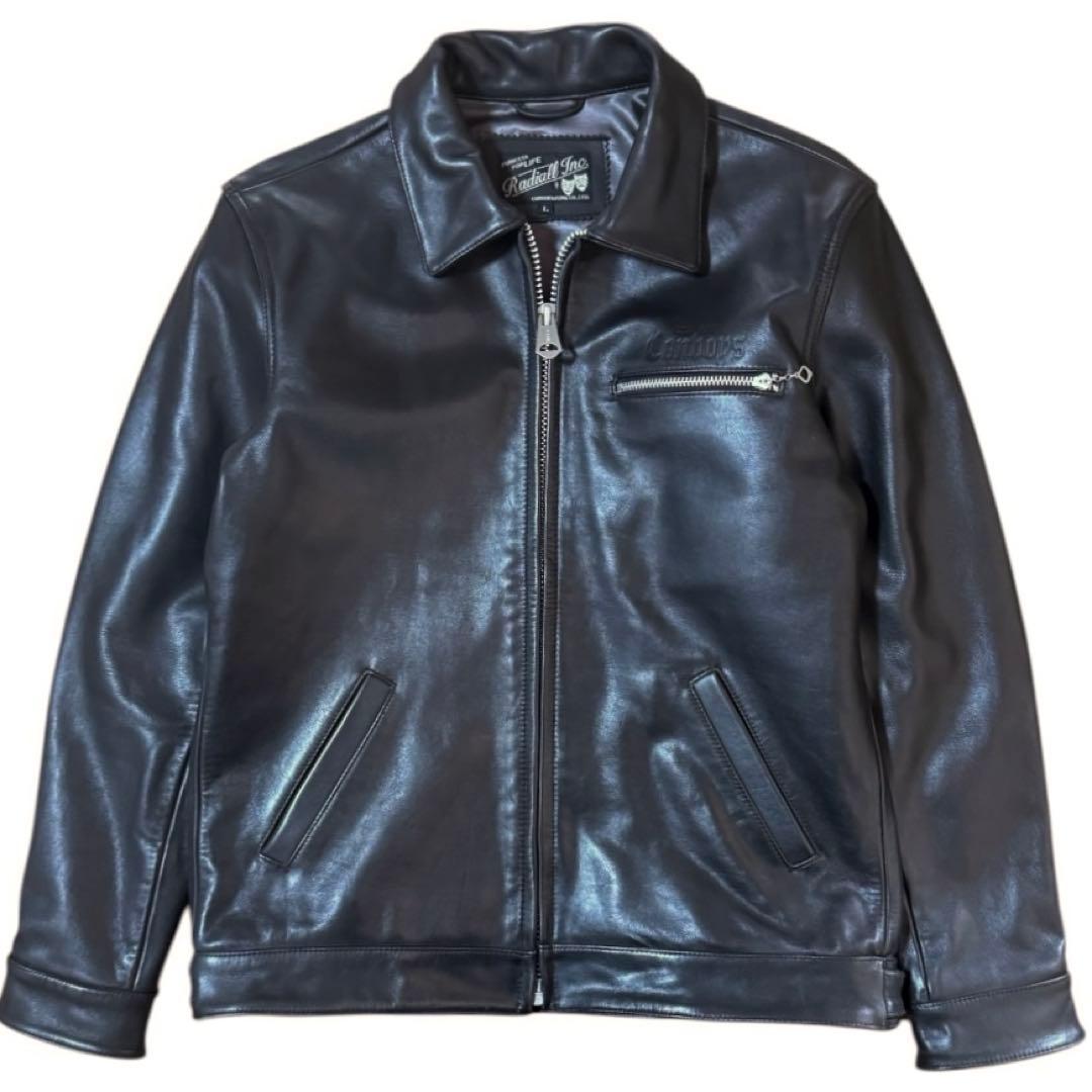 RADIALL 襟付き カウハイド レザージャケット ブラック 本革 Lサイズ RADIALL 襟付き カウハイド レザージャケット ブラック 本革 Lサイズ