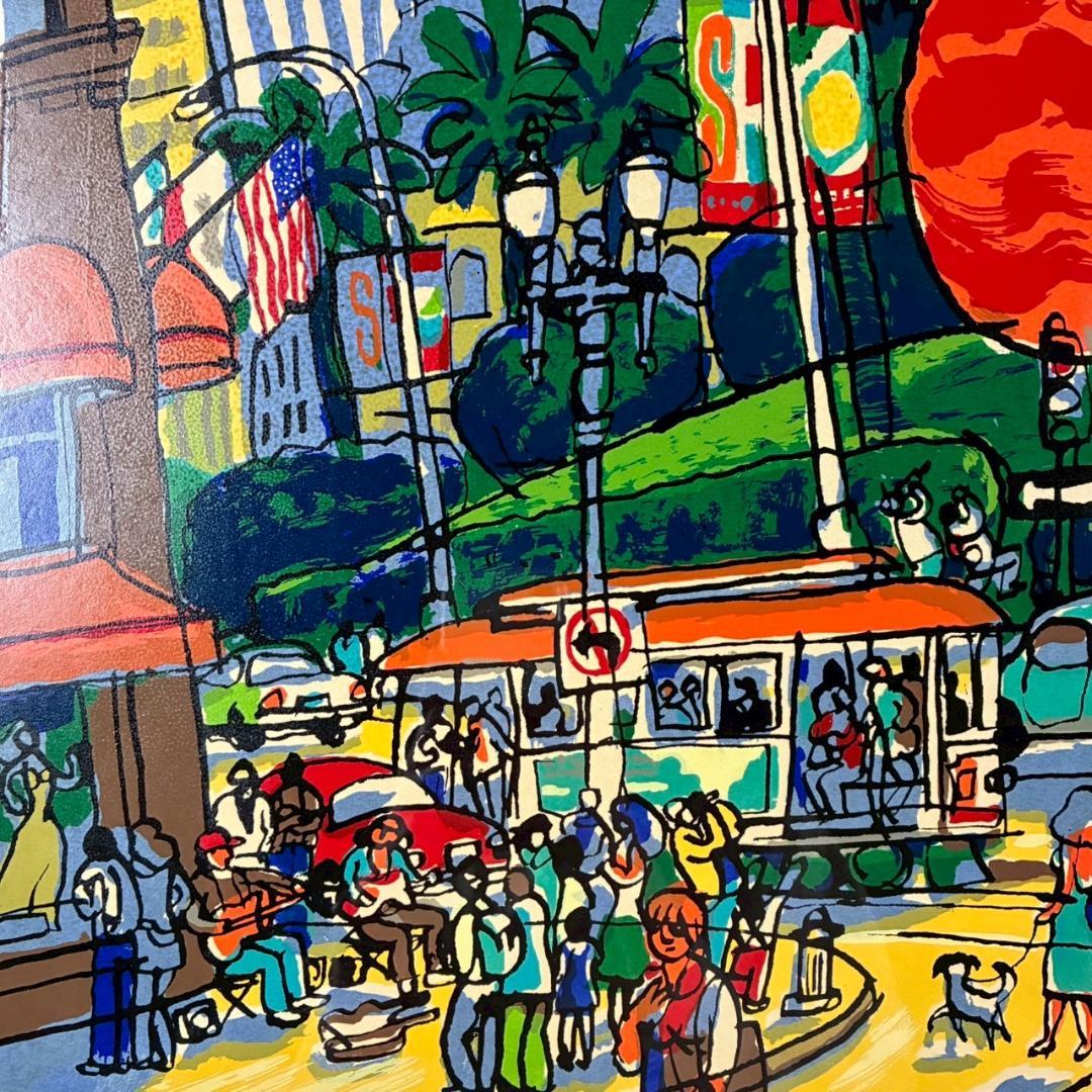 マイケル・ルー「ユニオンスクエア」シルクスクリーン 大作 直筆サイン入 猫 ネコ