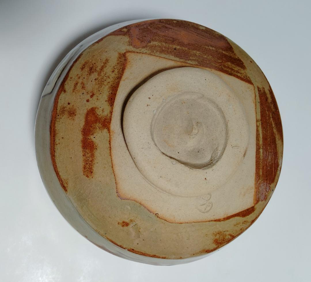 睦】織部 四方 布引 菓子鉢 葵窯「二代春二」加藤春二 共布 共箱