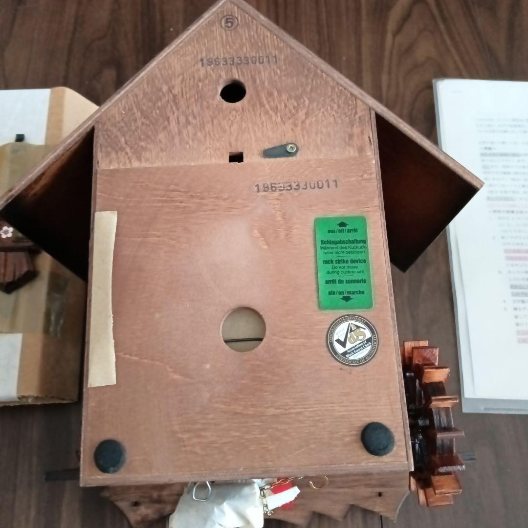 手作り木製時計 動く水車付き