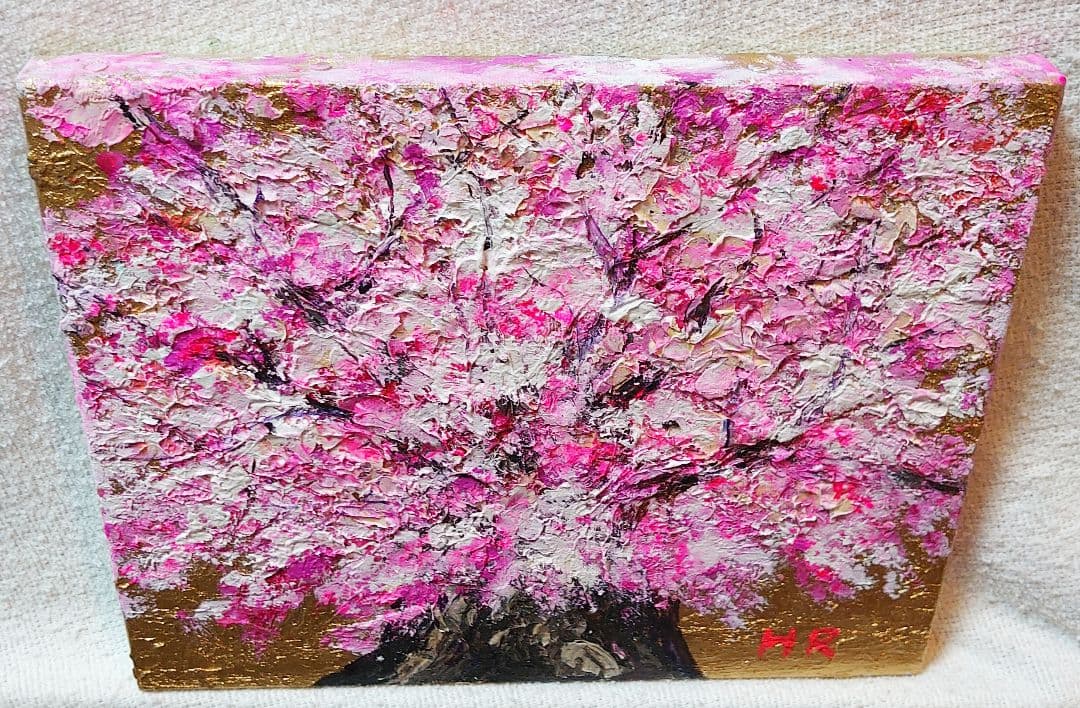 油絵 絵画【大桜】