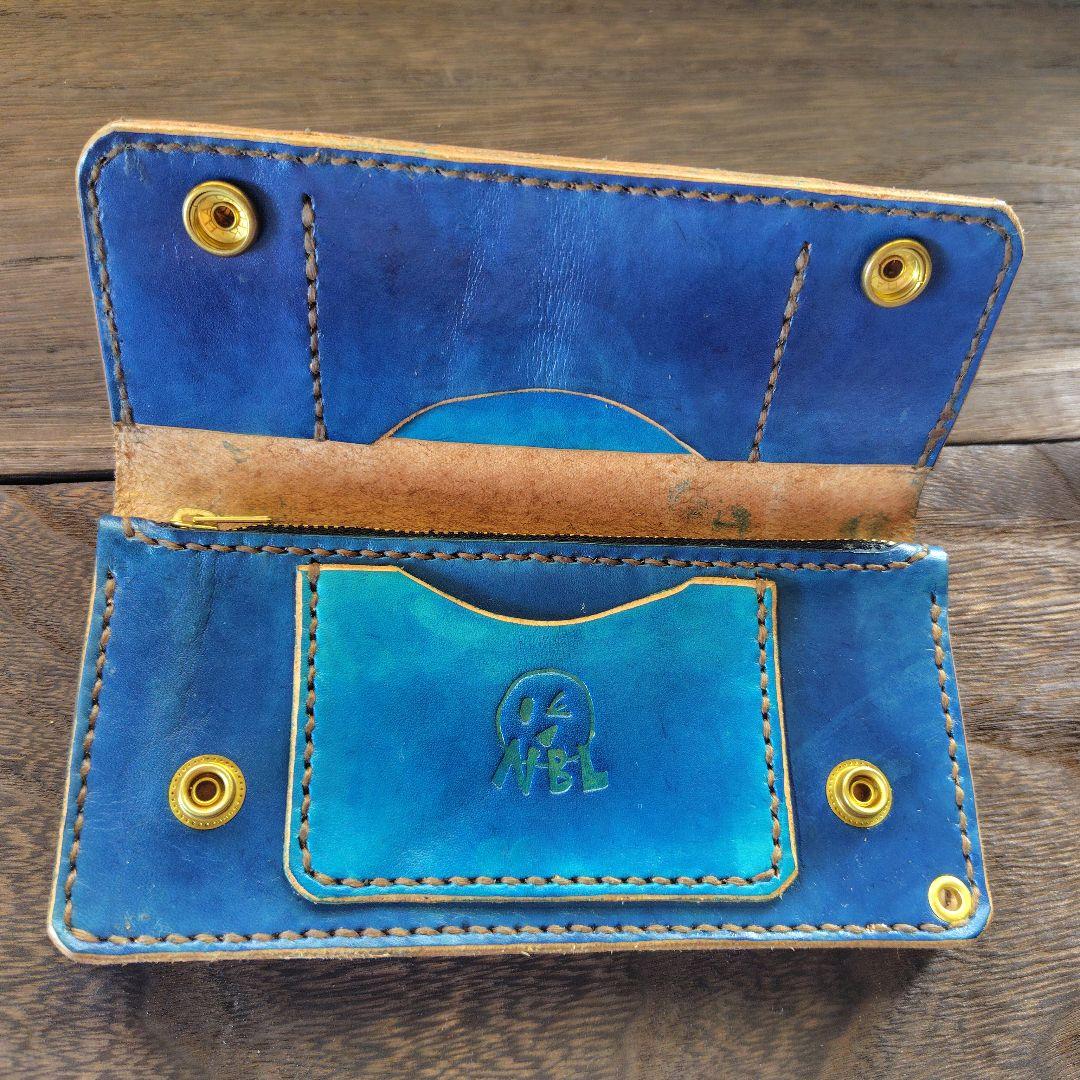 ジキルさん専用品トラッカーウォレット 丘染め 紺×青 (63)