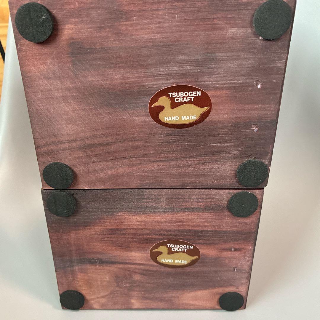 ヴィンテージTSUBOGEN木味ハンドメイド マガモ デコイ ブックエンド 鴨