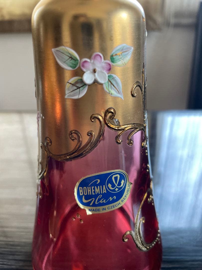 ボヘミアングラス デキャンタ ショットグラス6個セット □【未使用