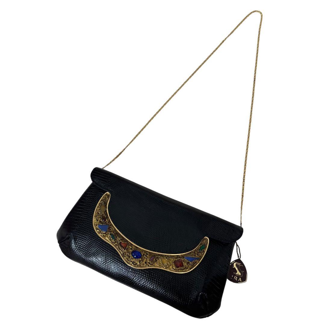 濱野　ハマノ　チェーンバッグ　クラッチバッグ　2way サンピエトロ　リザード