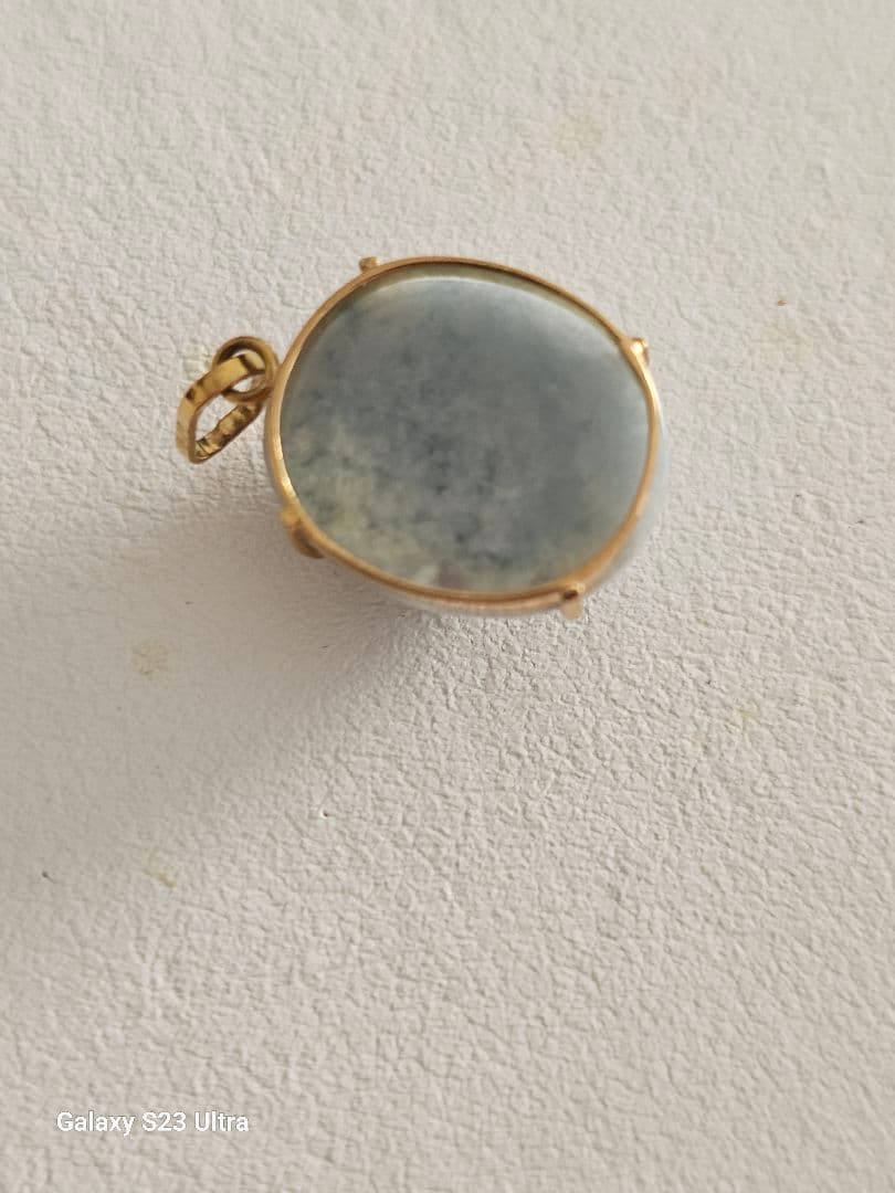 糸魚川青翡翠　１８金ペンダント１２mmx１０mm