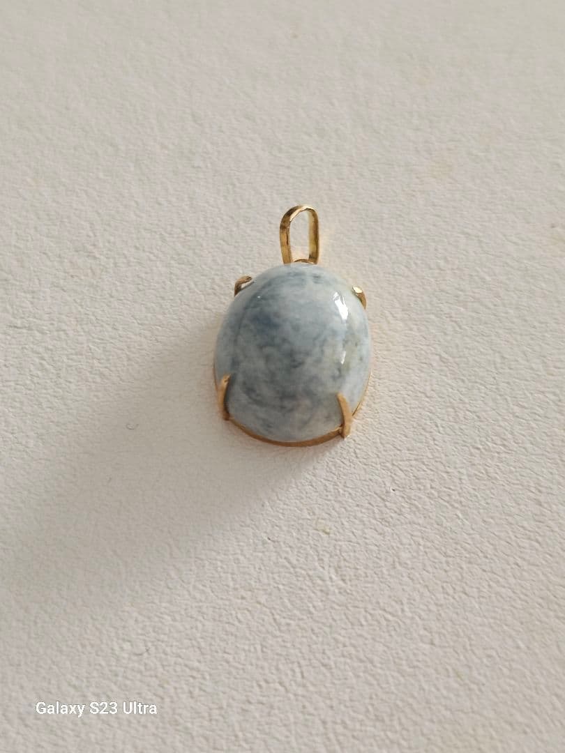 糸魚川青翡翠　１８金ペンダント１２mmx１０mm