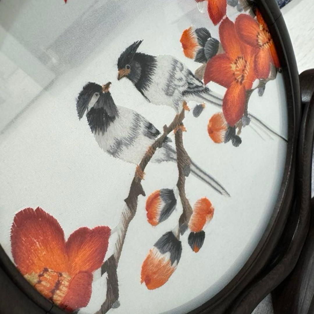 中国伝統工芸品 鳥 両面刺繍 - メルカリ