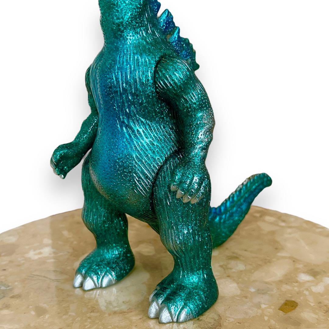 マルサン グリーンラメ 赤目 ゴジラ 約23cm ソフビ フィギュア