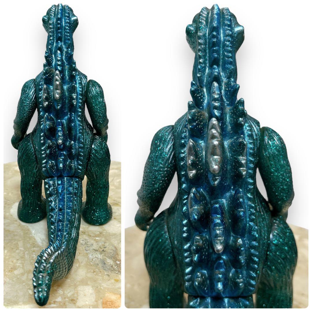 マルサン グリーンラメ 赤目 ゴジラ 約23cm ソフビ フィギュア