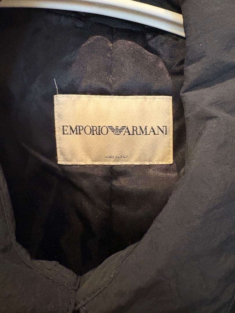 EMPORIO ARMANI 中綿入り 黒 ロングコート Ｌ