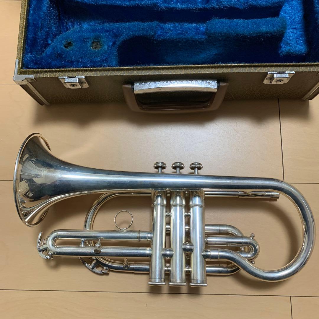 コルネット本体 シルバー 3バルブ ケース付き