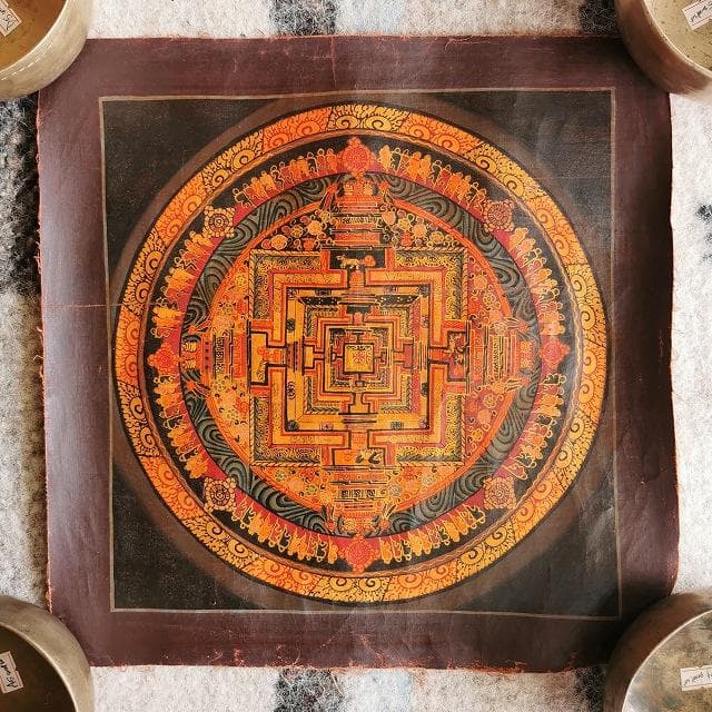 時輪曼荼羅 カーラチャクラ 曼荼羅 大： タンカ 仏画（額縁なし