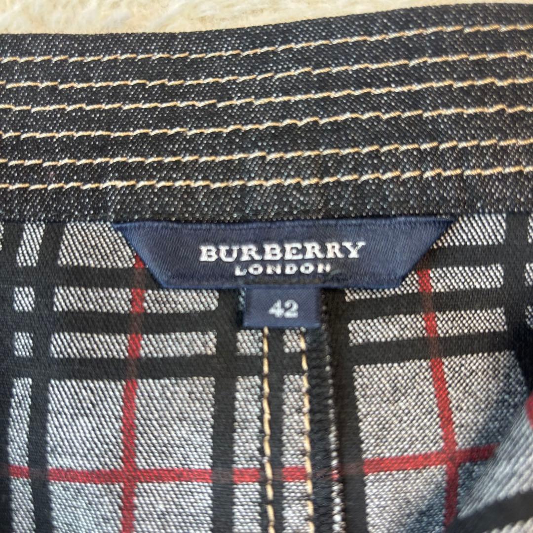 超美品 バーバリーロンドン 大きいサイズ42 ラップスカート インディゴ