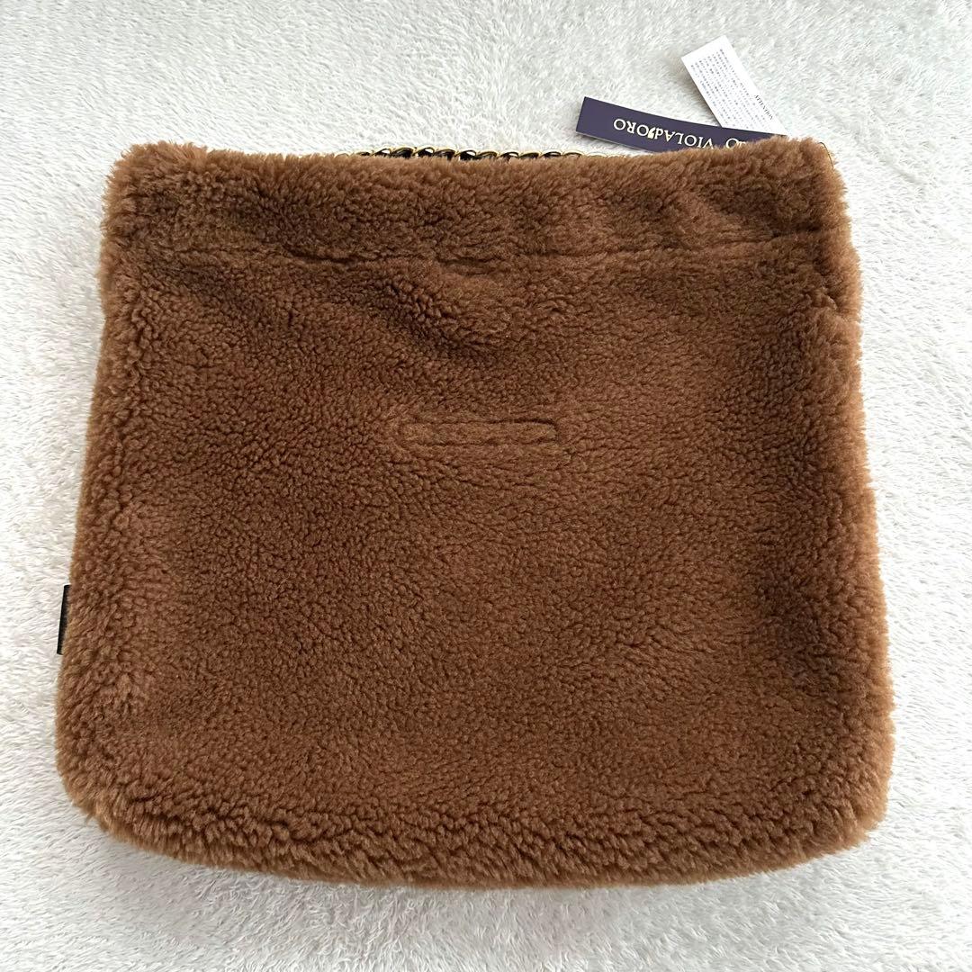 未使用品　ヴィオラドーロ ELMO エコムートン チェーンショルダートートバッグ