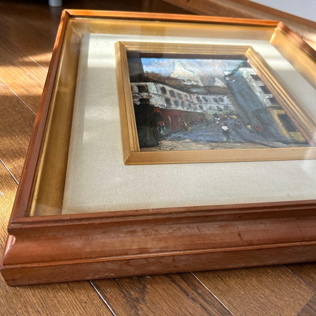 鹿毛正三 1971年パリ モンマルトル ノルヴァン通り 油絵 f3号油彩画