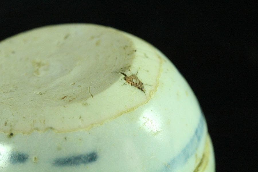 茶道具 古染付 丸香合 明時代 唐物(K-XA862)