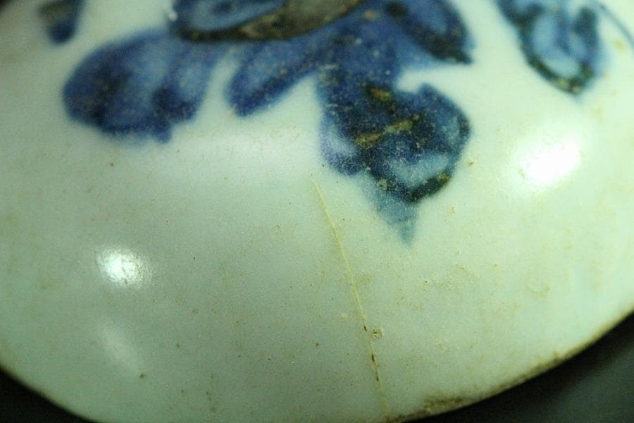 茶道具 古染付 丸香合 明時代 唐物(K-XA862)