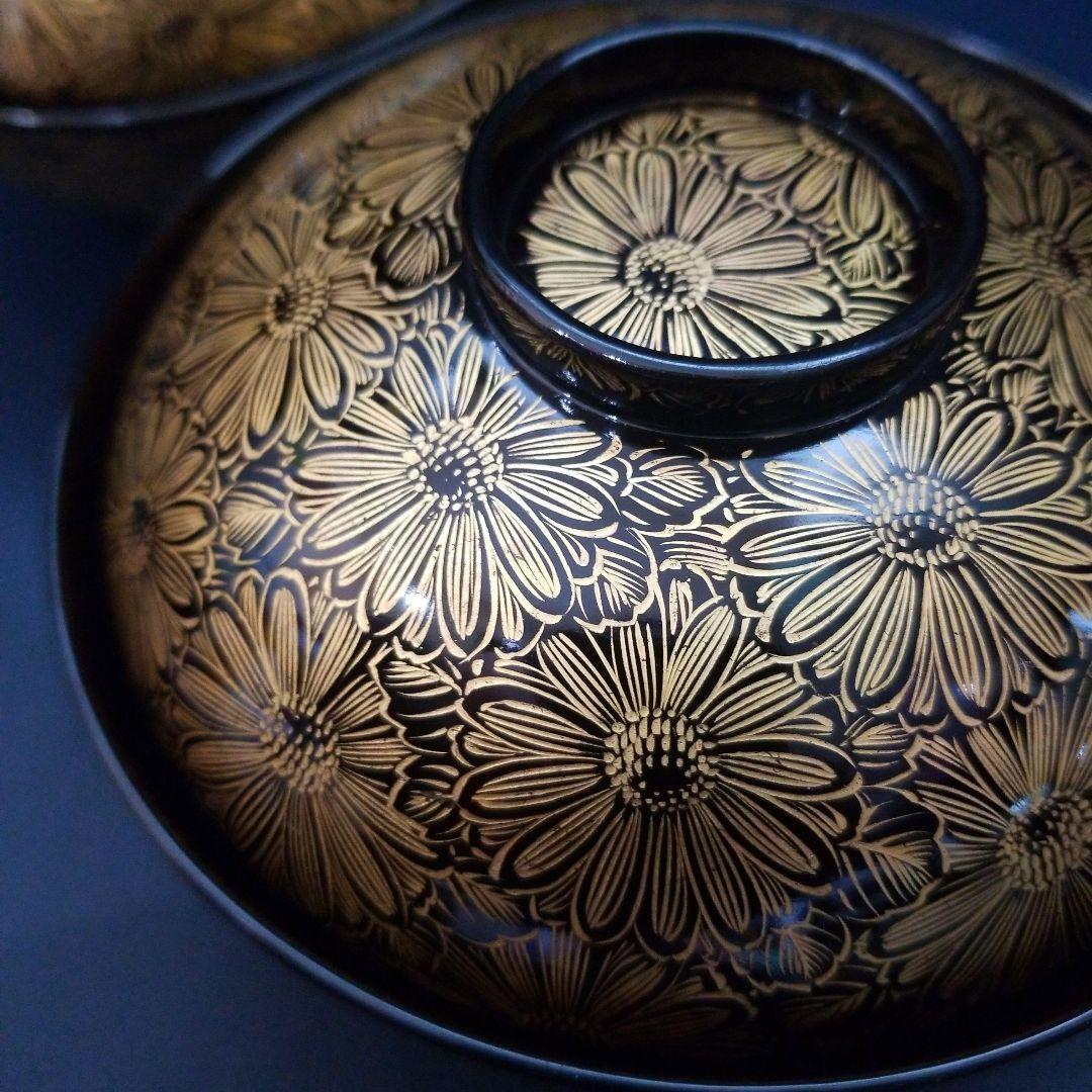 専用 総沈金 菊花詰 吸物椀 5客　懐石椀 茶道具
