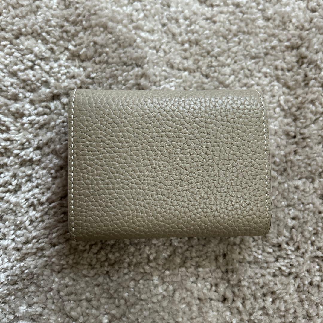 Bonaventura 三つ折り財布 グレージュ×イエロー 箱あり