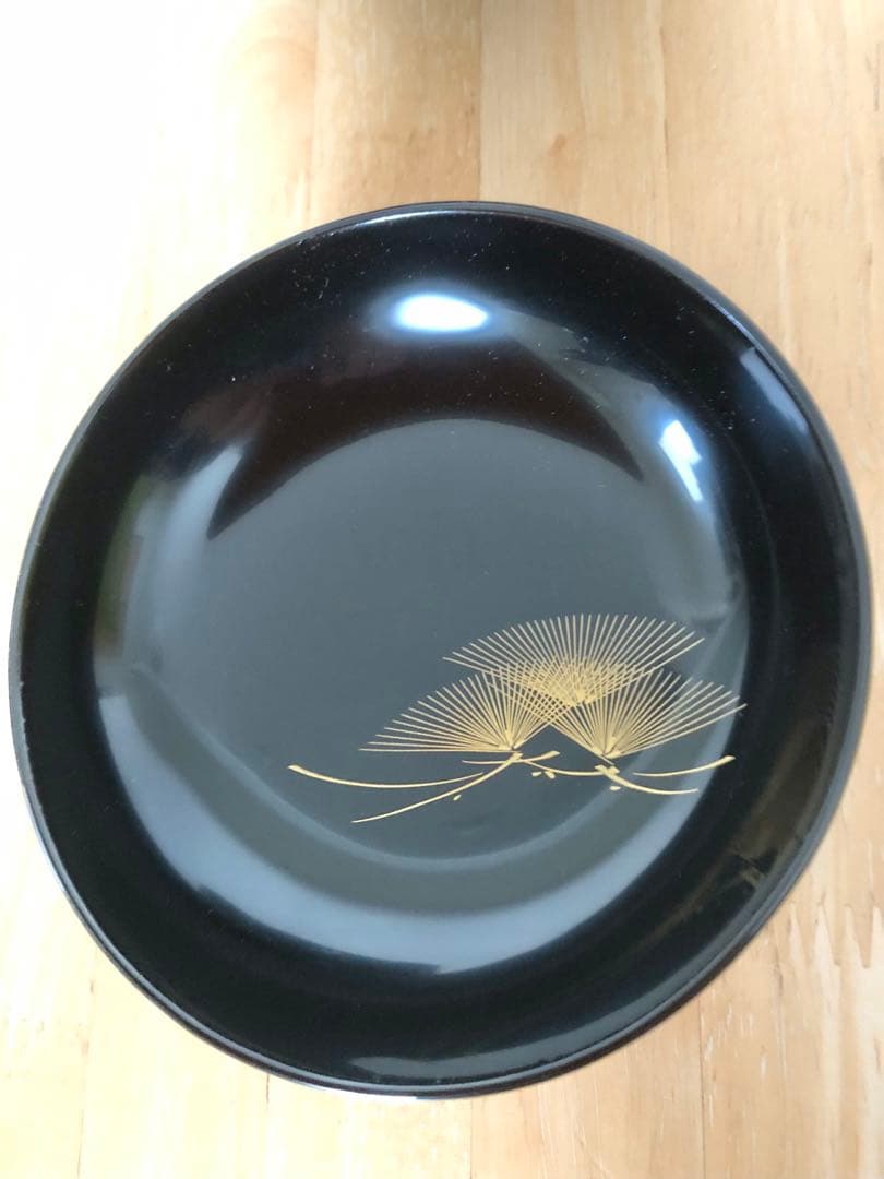 輪島塗】【希少】漆器 吸物椀 蓋付き（見開きまで模様付き）5客セット