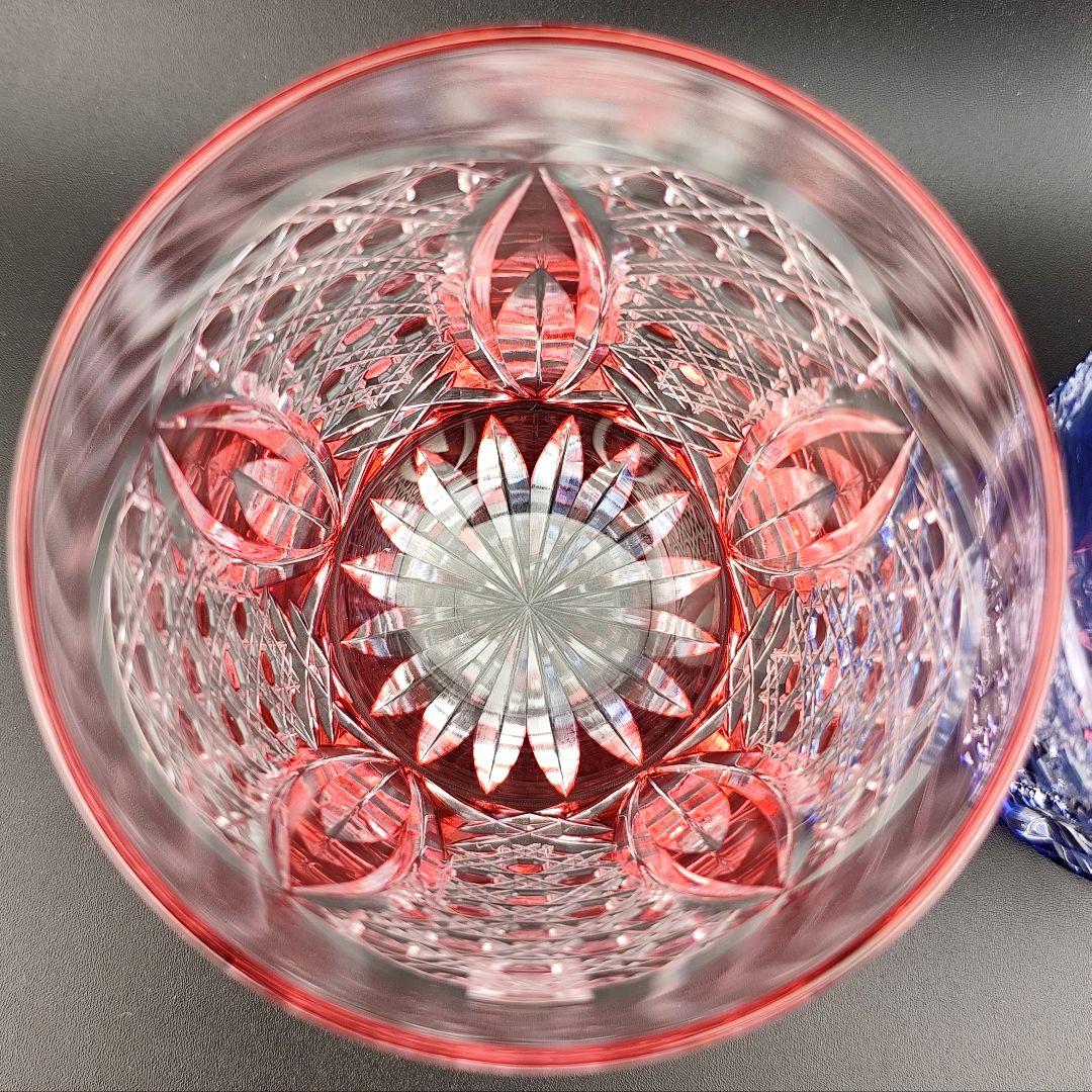 未使用美品☆江戸切子 木村秋男 ペアロックグラス（切子、江戸切子