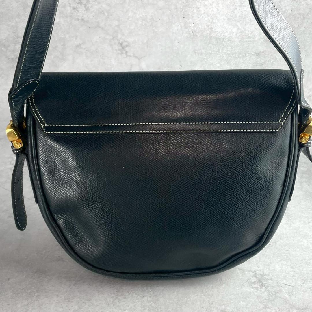 Y*a様 極希少✨ロエベ ショルダーバッグ アナグラム ロゴ型押し レザー 黒