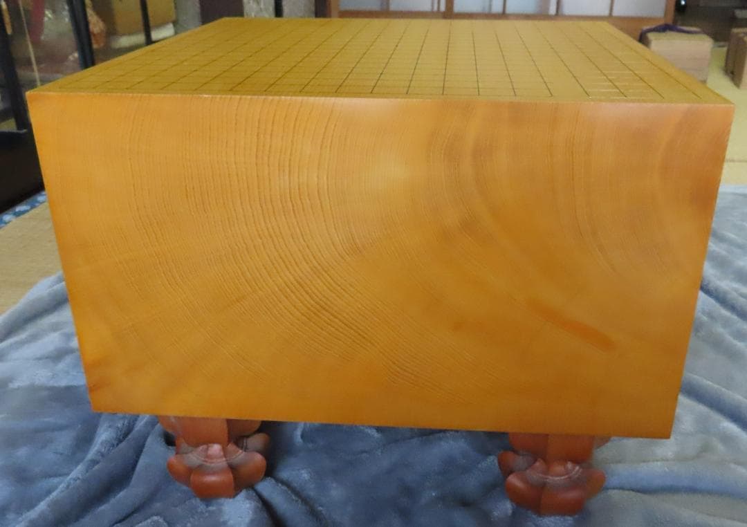 高級碁盤セット（本榧碁盤　天地柾7.8寸、碁石）