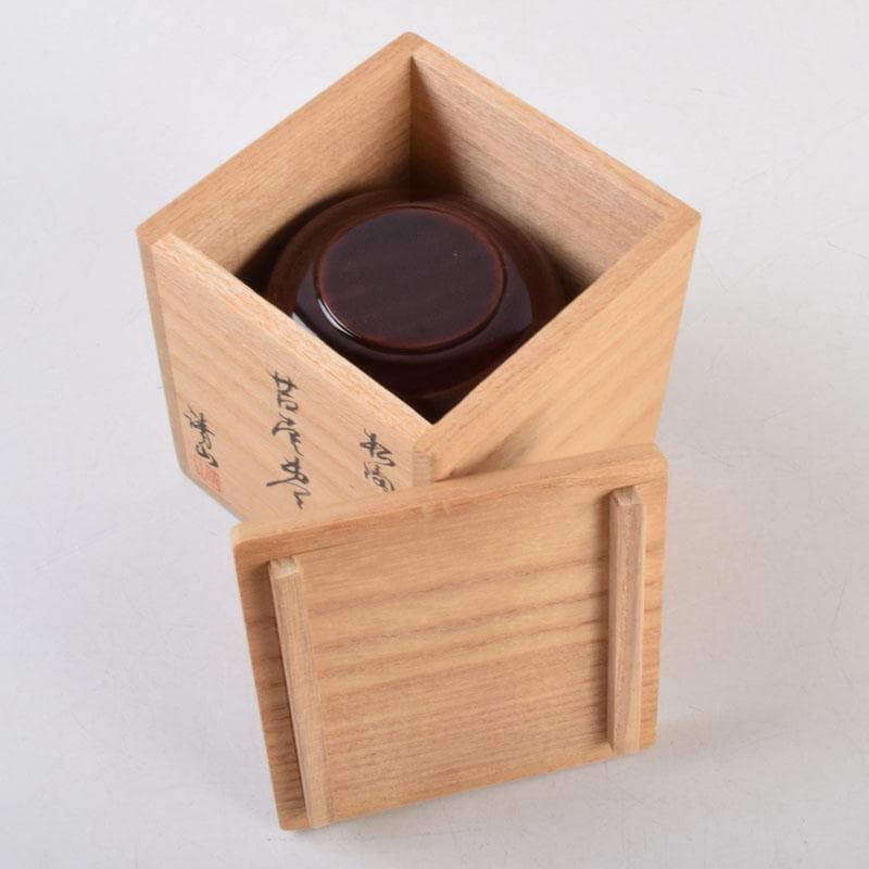 茶道具 清山作 松溜塗 鳥蒔絵 苫屋棗 共箱 V 8583