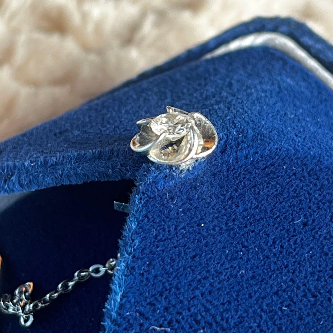 Pt ダイヤモンド ひねり梅 ねじ梅 タイタック ピンブローチ 値下げ依頼可