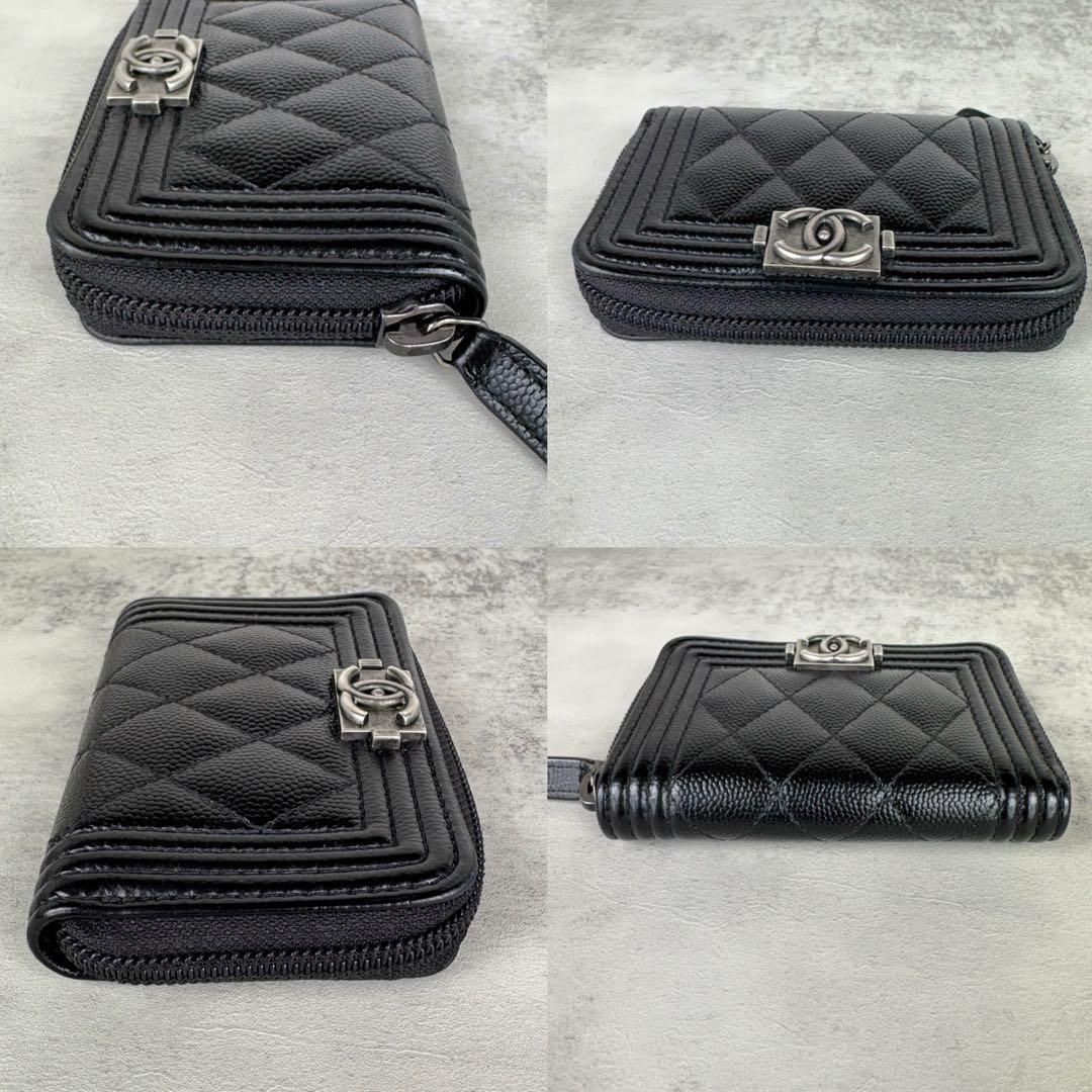 CHANEL ボーイシャネル　キャビアスキン　ケース　カードケース　財布