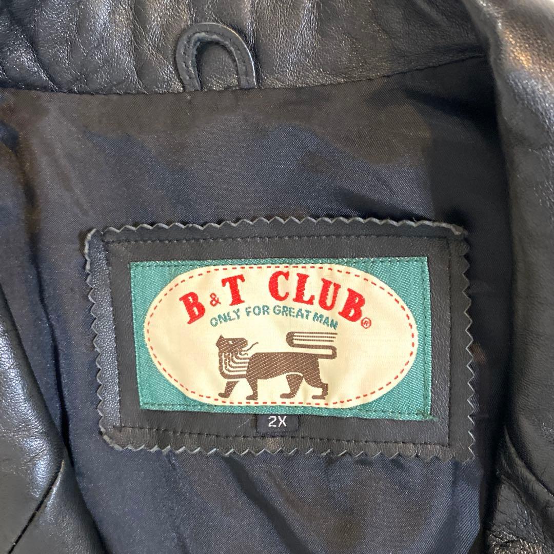 美品】大きいサイズ B &T CLUB ラムレザー 羊革 ジャケット コート