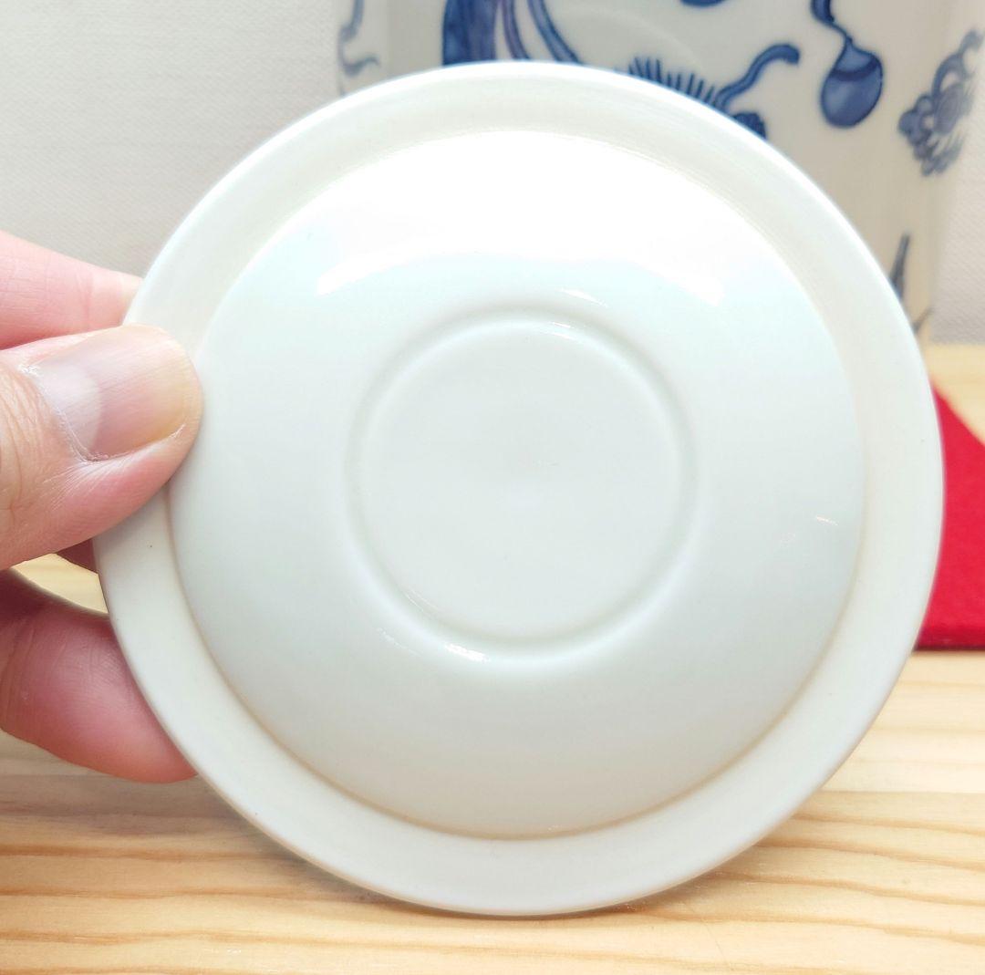 送料込【逢絢亭】茶道具 細水指 京焼 染付 龍や雲