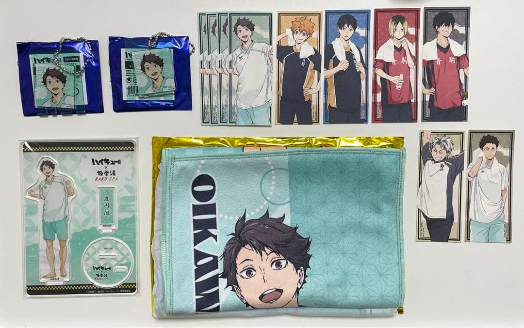 ハイキュー!! 極楽湯 及川徹 缶バッジ チェキ アクリルスタンド タオル 等…